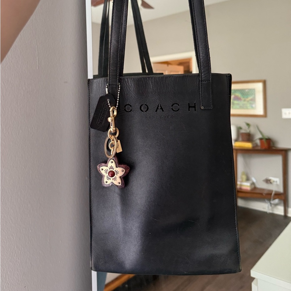 Coach Black Leather Tote Bag